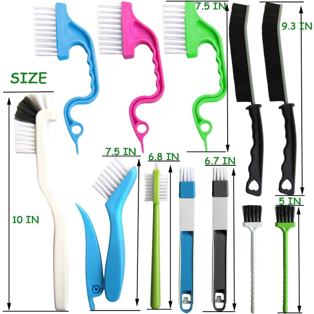 Alt view image 6 of 7 - 12Pcs Small Crevice Gap Cleaning Brushes, Groove Detail Brush Cleaner Tools | Ideal for door window tracks, grooves, corners, bathroom, kitchen, faucets, sinks and keyboards deep crevice cleaning