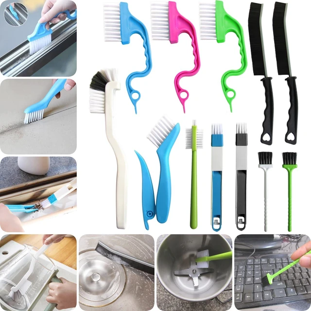 Alt view image 7 of 7 - 12Pcs Small Crevice Gap Cleaning Brushes, Groove Detail Brush Cleaner Tools | Ideal for door window tracks, grooves, corners, bathroom, kitchen, faucets, sinks and keyboards deep crevice cleaning