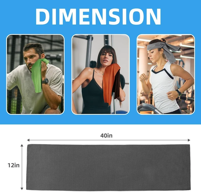 Alt view image 2 of 7 - 6 Pack Cooling Towel (40"x12"), Cooling Towels for Instant Cooling,Sports Towel, for Yoga, Sport, Running, Gym, Workout,Camping, Fitness, Workout,Hot Weather Travel