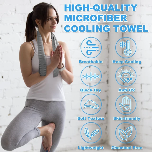 Alt view image 3 of 7 - 6 Pack Cooling Towel (40"x12"), Cooling Towels for Instant Cooling,Sports Towel, for Yoga, Sport, Running, Gym, Workout,Camping, Fitness, Workout,Hot Weather Travel
