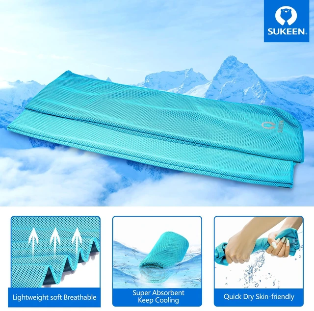 Alt view image 3 of 7 - Cooling Towels(40"x12") for Neck & Head, Soft Breathable Chilly Towel for Yoga, Golf, Gym, Camping, Running, Workout & More Activities