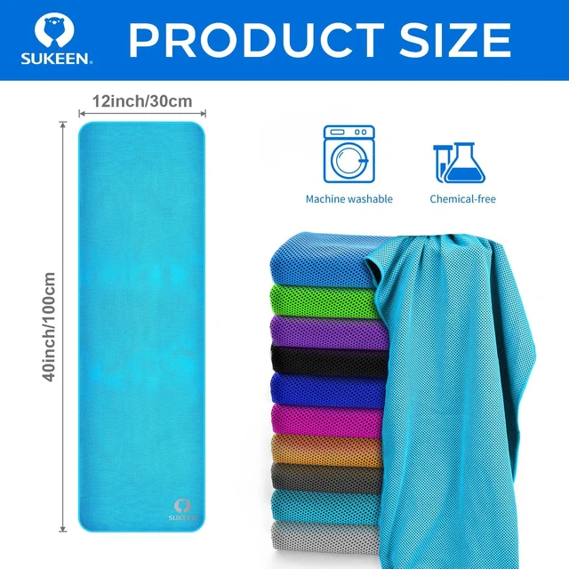 Alt view image 2 of 7 - Cooling Towels(40"x12") for Neck & Head, Soft Breathable Chilly Towel for Yoga, Golf, Gym, Camping, Running, Workout & More Activities