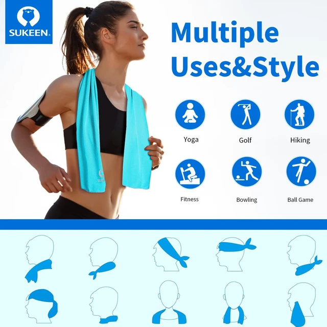 Alt view image 5 of 7 - Cooling Towels(40"x12") for Neck & Head, Soft Breathable Chilly Towel for Yoga, Golf, Gym, Camping, Running, Workout & More Activities