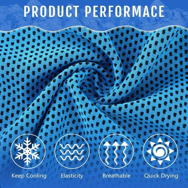 Alt view image 3 of 6 - 12 Pcs Cooling Towels for Face and Neck 12 x 40 Inch Workout Towels for Gym Fast Drying Hot Weather Sweat Rag Cold Cooling Cloth with 12 Bags Athletes Sport Yoga Golf(Light Blue)