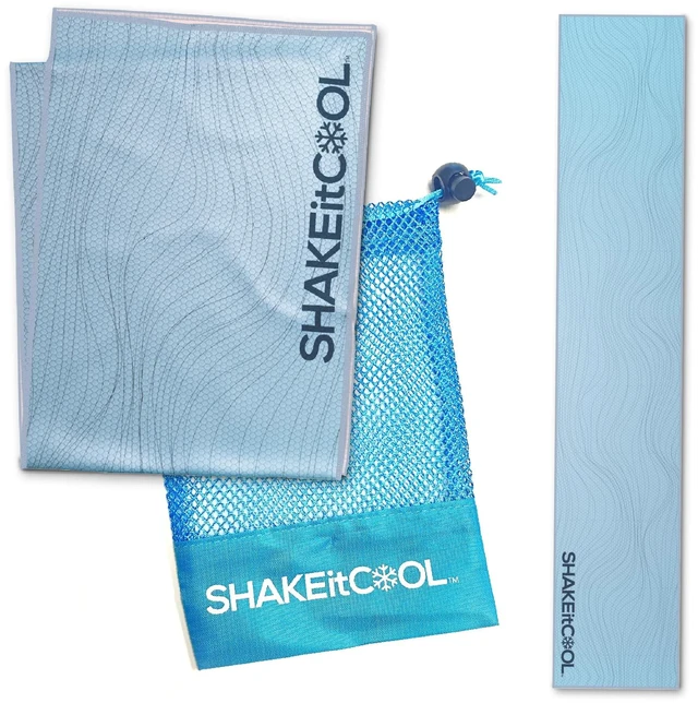 Main image of Original Cooling Towel Be Cool in Style - Heat Relief, Soft, Lightweight, Sun Protection, Easy Clean - Perfect for Biking, Running, Yoga, Gym, Gardening - Blue Wave