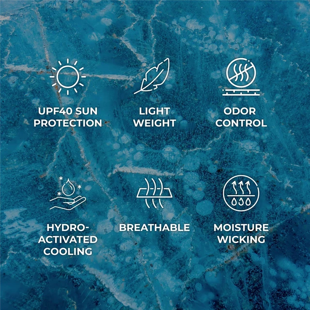 Alt view image 4 of 7 - Original Cooling Towel Be Cool in Style - Heat Relief, Soft, Lightweight, Sun Protection, Easy Clean - Perfect for Biking, Running, Yoga, Gym, Gardening - Blue Wave