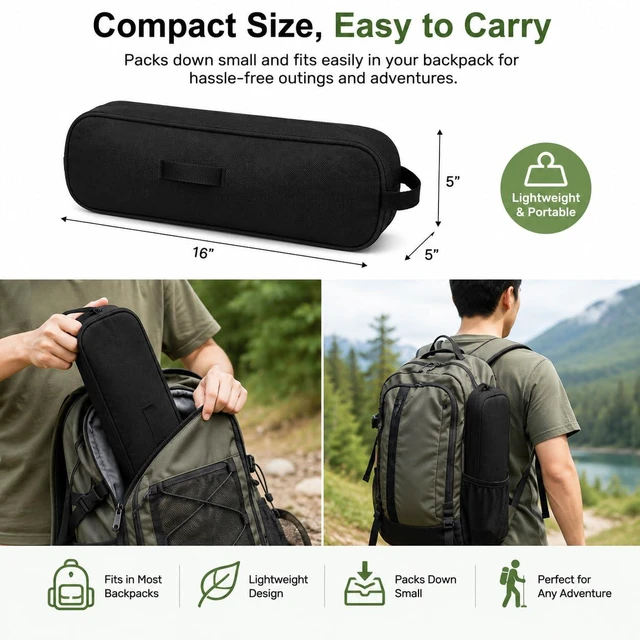 Alt view image 3 of 7 - Portable Camping Chair for Young Adults and Teens, Holds 220 LB, Lightweight & Compact Foldable Camp Chair for Backpacking Travel, Outdoor Folding Chair for Sports, Fishing, Lawn & Concert