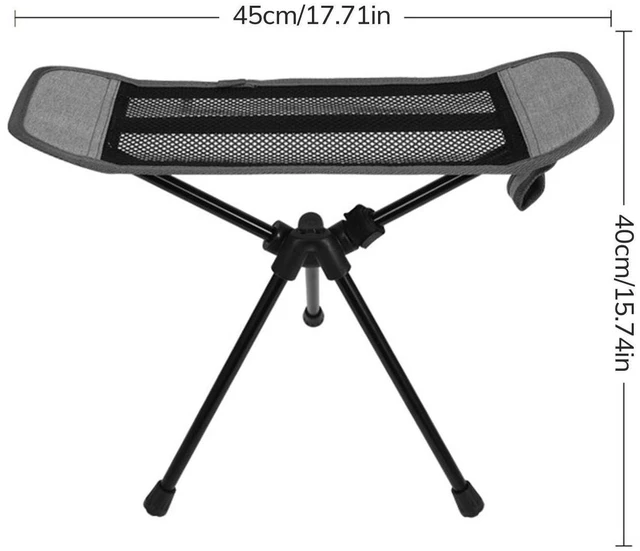 Alt view image 6 of 7 - Folding Camping Chair Footrest, Aluminum Alloy and Oxford Nylon Mesh, 17.72 x 15.75 in Portable Leg Rest for Outdoor Chairs