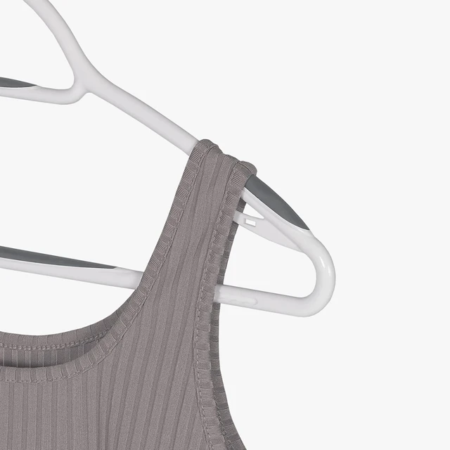 Alt view image 2 of 5 - Set of 12 Deluxe Non Slip Clothes Hangers - Space Saving Design for Jackets, Pants, Shirts, 360 Degree Swivel Neck, Soft Grip Bars, Produced in North America