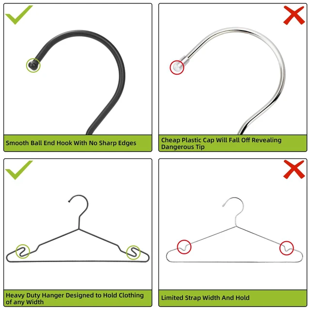 Alt view image 6 of 7 - Black Metal Hangers, Heavy Duty Clothes Hangers with Non-Slip Grooves, Slim Space Saving Coat Hangers - 10 Pack Black