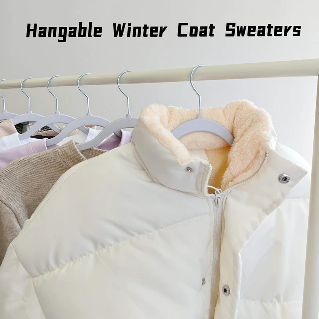 Alt view image 3 of 7 - 30 Pack Non Slip Hangers, Plastic Clothes Hangers 17.7 Inch - Heavy Duty & Space Saving Slim Hangers with 360° Swivel Hook for Adults, Anti-Slip Strips for Coat, Shirt, Pants (Gray, 30)