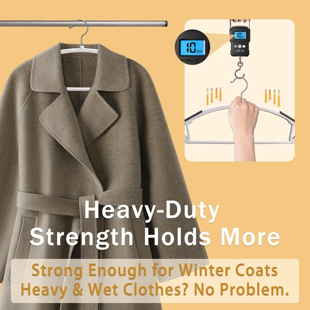 Alt view image 5 of 7 - 36 Pack Non-Slip Plastic Clothes Hangers with Rubber Pad for Coats | Plastic material, slim profile, 360° swivel metal hook, heavy duty, Closet/laundry use, for Coat, Suit, Shirt, Pant, Dress