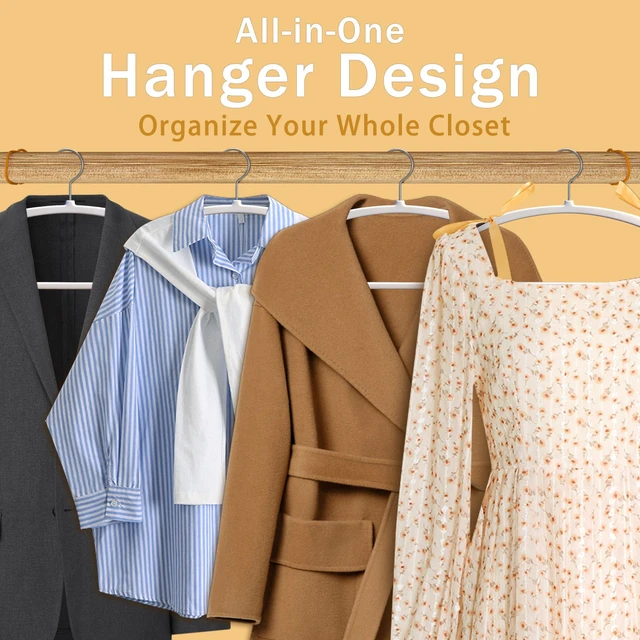 Alt view image 6 of 7 - 36 Pack Non-Slip Plastic Clothes Hangers with Rubber Pad for Coats | Plastic material, slim profile, 360° swivel metal hook, heavy duty, Closet/laundry use, for Coat, Suit, Shirt, Pant, Dress