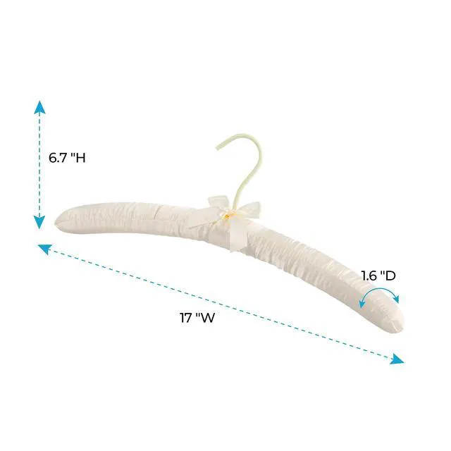 Alt view image 5 of 7 - Padded Hanger for Sweaters - 17 Inch Extra Large Heavy Duty Satin Covered Coat Hangers No Shoulder Bump for Women Clothes, Sweaters, Dresses, Clothing, Weddings, Lingerie Pack of 10, Ivory