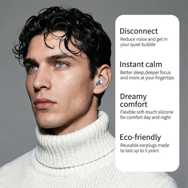 Alt view image 5 of 7 - 45dB Ear Plugs for Sleeping, Noise Cancelling for Noise Reduction & Snoring | Concerts, Earplugs for Sleep,Sider Sleepers Airplane, Silicone Earplugs Reusable Concert Ear Plug