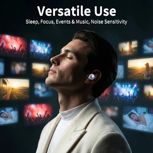 Alt view image 4 of 7 - 45dB Ear Plugs for Sleeping, Noise Cancelling for Noise Reduction & Snoring | Concerts, Earplugs for Sleep,Sider Sleepers Airplane, Silicone Earplugs Reusable Concert Ear Plug