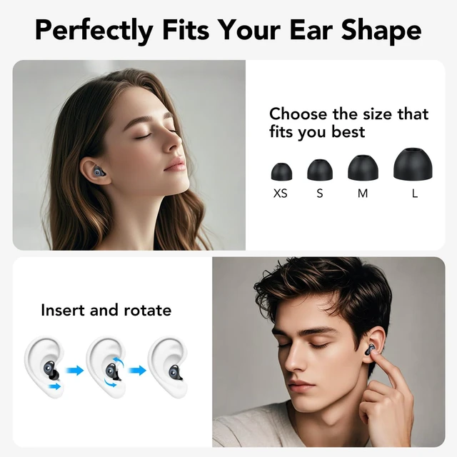 Alt view image 7 of 7 - Ear Plugs for Sleeping Noise Cancelling, Soft Earplugs for Concert, Reusable Ear Plugs for Noise Reduction with 8 Ear Tips, Silicone Hearing Protection for Work, Concert