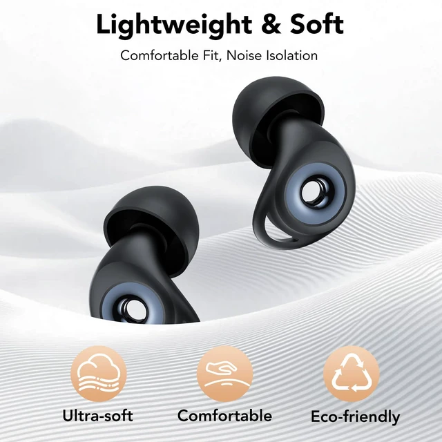 Alt view image 6 of 7 - Ear Plugs for Sleeping Noise Cancelling, Soft Earplugs for Concert, Reusable Ear Plugs for Noise Reduction with 8 Ear Tips, Silicone Hearing Protection for Work, Concert