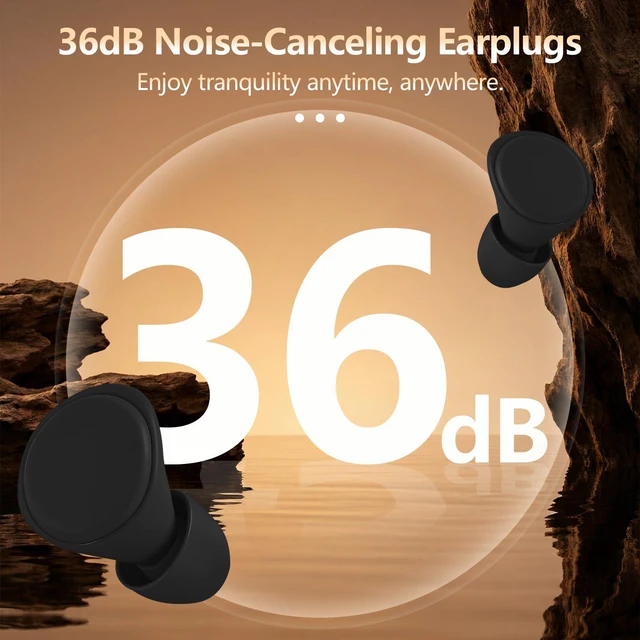 Alt view image 2 of 7 - Ear Plugs for Sleeping, 36dB Noise Canceling, Concerts Ear Plugs for Noise Reduction, Soft and Reusable, Available in 3 Sizes (S/M/L), Sleeping Ear Plugs for Concerts, Work, Travel, Snoring, Studying