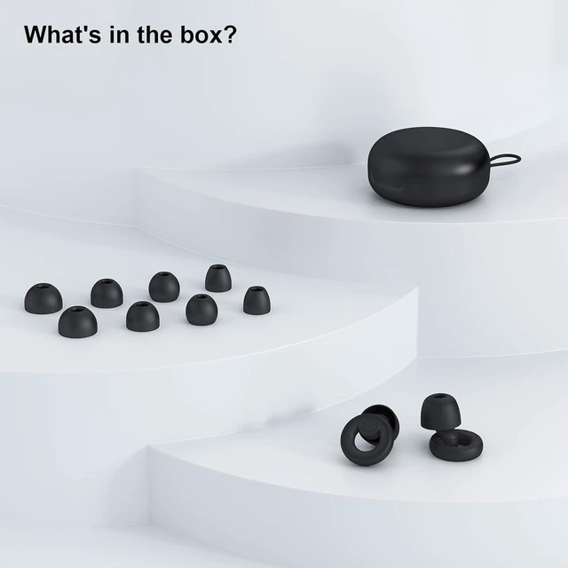 Alt view image 2 of 7 - Ear Plugs for Sleep Super Soft, Reusable Hearing Protection in Flexible Silicone for Noise Reduction & Flights - 8 Ear Tips in XS/S/M/L -Black.Hearing Protection Ear Plugs Noise Cancelling 30dB