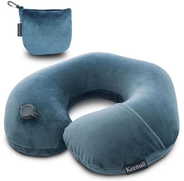 Main image of Portable Inflatable Travel Neck Pillow for Airplane, Car & Office | Compact Blow-Up U-Shaped Neck &Shoulder Support with Washable Pillowcase, Ideal for Plane, Train, Home Relaxation&Office Naps