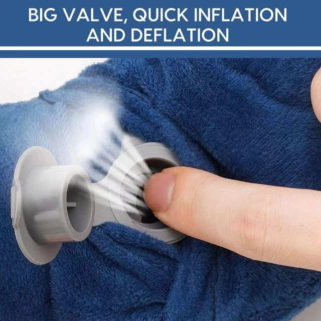 Alt view image 4 of 6 - Inflatable Travel Pillow for Airplane Inflatable Neck Pillow for Traveling with Soft Velvet Washable Cover for Sleeping, Airplane,Train, Car, Office, Contoured Eye Masks, Earplugs