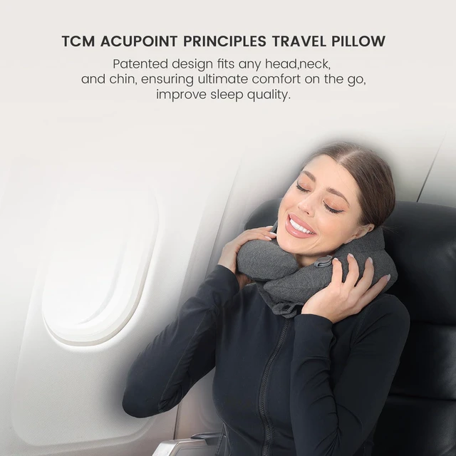 Alt view image 6 of 7 - Upgraded Premium Inflatable Travel Neck Pillow for Airplane & Car | 3rd Generation Double Comfort, Adjustable Neck & Shoulder Headrest to Relieve Neck Pain,Separate Storage Bag for Office Naps