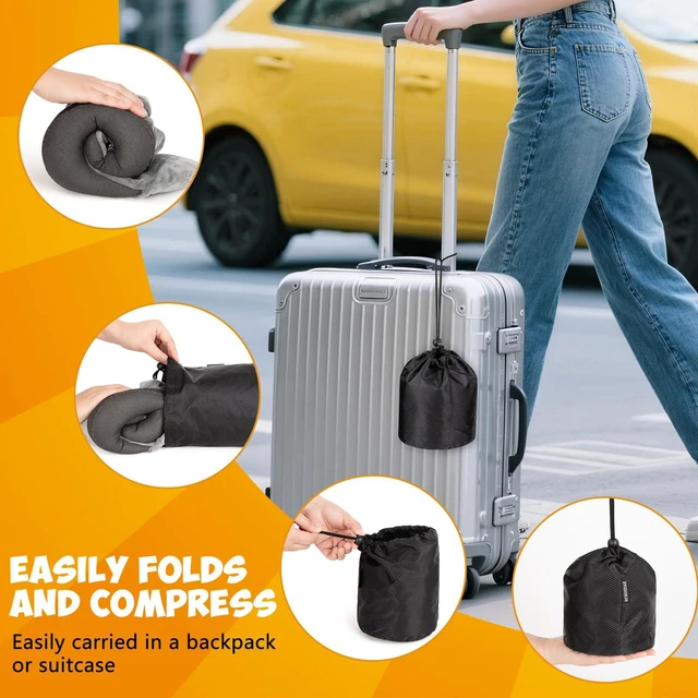 Alt view image 6 of 7 - Inflatable Neck Pillow Comfortable Inflatable Travel Neck Pillow for Airplanes, Trains, Cars, Blow up Neck Pillows for Air Travel, Portable & Washable, Perfect for Long Journeys