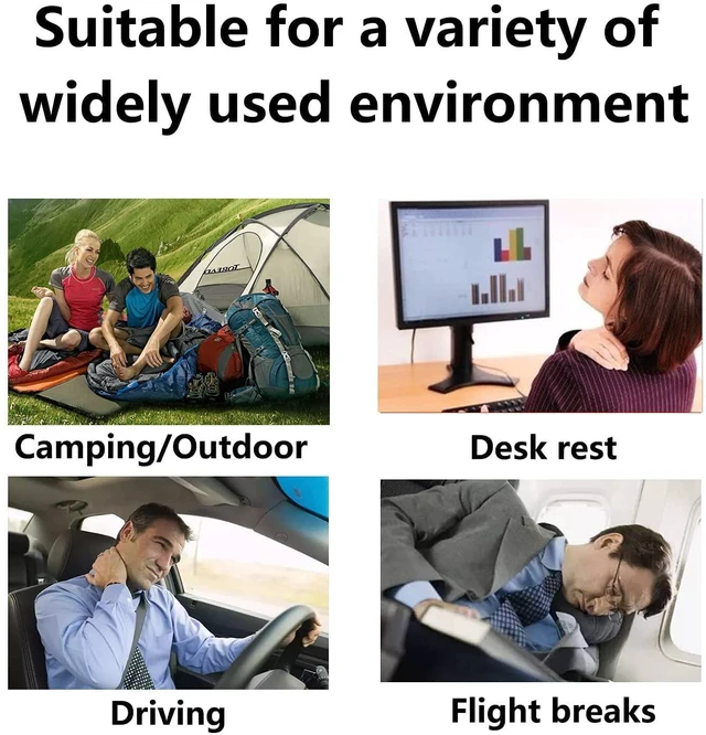 Alt view image 6 of 7 - 2Pack Ultralight A4 Size Inflatable Travel Pillow, Small Squared Flocked Fabric Air Pillow for Traveling, Holiday Trip, Hiking, Camping,Napping,Neck Lumbar Support(Gray)