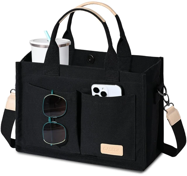 Main image of Canvas Tote Bag for Women Crossbody Work Purse with Pockets Top Handle Handbag Satchel Bags for Travel Nurse Teacher
