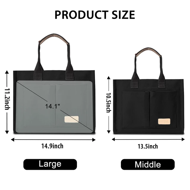 Alt view image 4 of 7 - Canvas Tote Bag for Women Crossbody Work Purse with Pockets Top Handle Handbag Satchel Bags for Travel Nurse Teacher