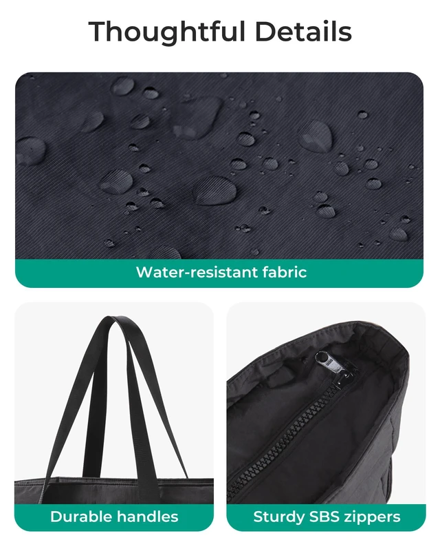 Alt view image 6 of 7 - Gym Tote Bag for Women, 24L/28L Travel Tote Yoga Mat Bag | Small & Medium Tote Bag with Zipper, Work Tote with Compartments Nurse Shoulder Hanbag for Travel, Gym