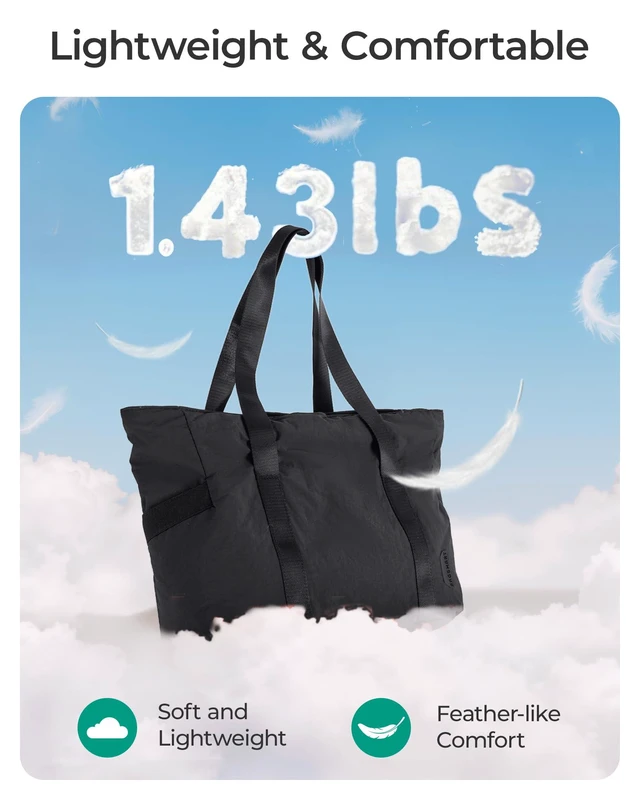 Alt view image 7 of 7 - Gym Tote Bag for Women, 24L/28L Travel Tote Yoga Mat Bag | Small & Medium Tote Bag with Zipper, Work Tote with Compartments Nurse Shoulder Hanbag for Travel, Gym