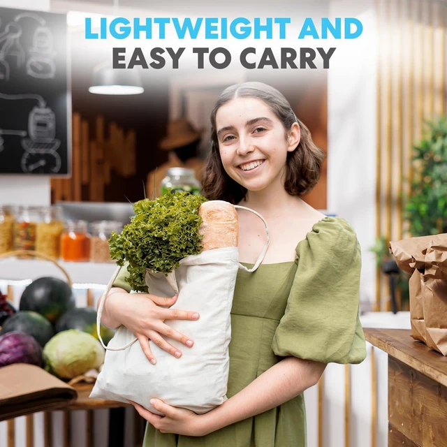 Alt view image 2 of 7 - Canvas Tote Bag 13"x15" (15 Pack) Thick Shopping Canvas Tote Bags Bulk Blank Reusable Grocery Bags for DIY Art & Craft, Sublimation 79163 (Beige)