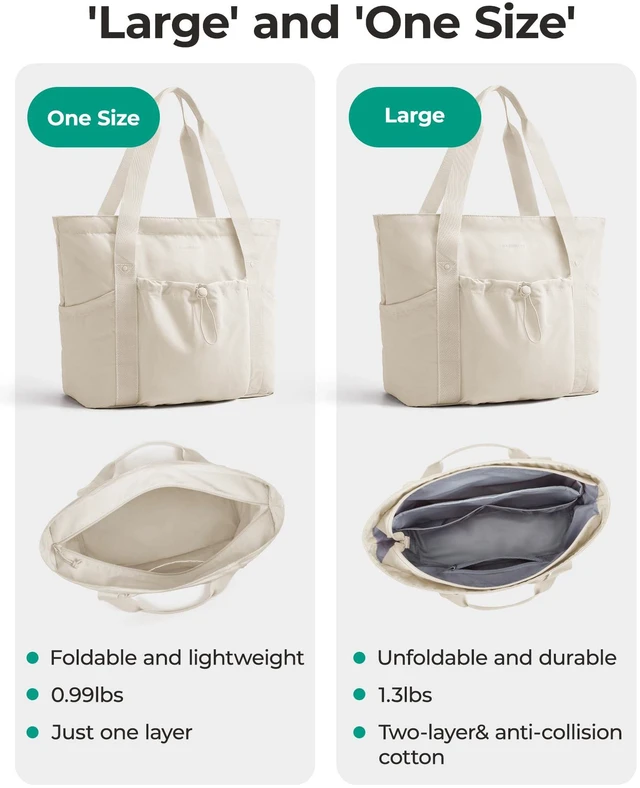 Alt view image 2 of 6 - Foldable Tote Bag with Drawstring Bag, Large Tote Bag Shoulder Bag Top Handle Handbag for Travel, Work, Beach, Gym
