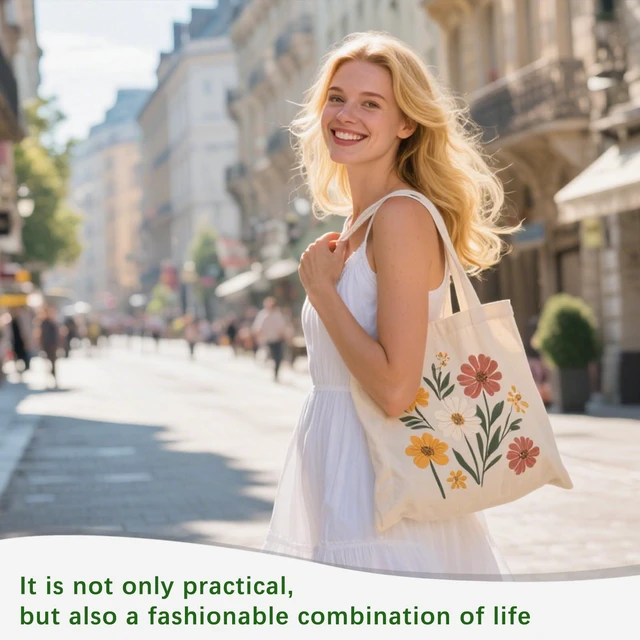 Alt view image 3 of 7 - Sublimation Tote Bags,polyester tote bags for sublimation,DIY customization blank canvas bags 13 * 15 in