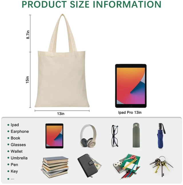 Alt view image 4 of 7 - Sublimation Tote Bags,polyester tote bags for sublimation,DIY customization blank canvas bags 13 * 15 in