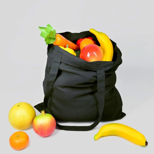Alt view image 3 of 4 - 5 Pack 15'' X 16'' Black Cotton Tote Bags, Lightweight Blank Bulk Cloth bags with 1pc of PTFE Teflon Sheet