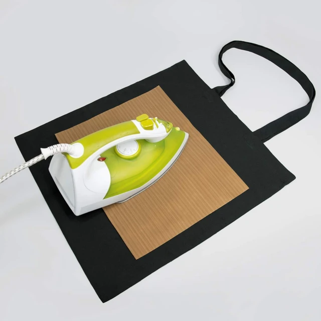 Alt view image 4 of 4 - 5 Pack 15'' X 16'' Black Cotton Tote Bags, Lightweight Blank Bulk Cloth bags with 1pc of PTFE Teflon Sheet