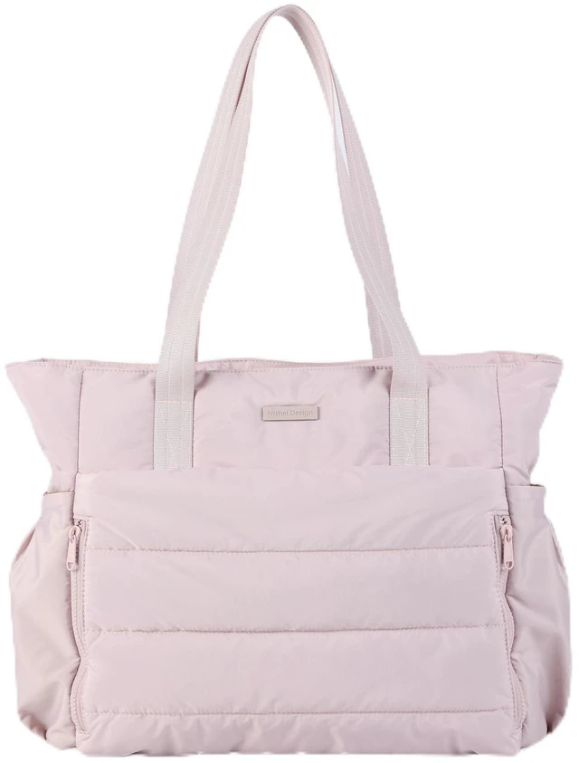 Main image of Work Tote Bag for Women, Puffy Large Lightweight Office Travel Purse | Roomy tote holds laptop, wallet, cosmetics, and daily essentials for office, travel, and weekend use