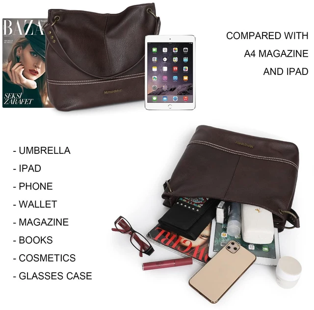 Alt view image 6 of 7 - Purses for Women Hobo Bags Slouchy Shoulder Bag Tote Handbags MWC-HB-047-CFStylish for Everyday Use, Zip-top Closure, Back Anti-theft Pocket, 3 Inner Pockets, Comfortable Wide Strap for Dating Errands