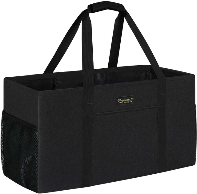 Main image of Extra Large Utility Tote Bag, Stand Up Utility Tote with Metal Wire Frame & Hard Bottom Board, Reusable Grocery Bags With Handles, Extra Large Beach Bag, Collapsible Car Tote