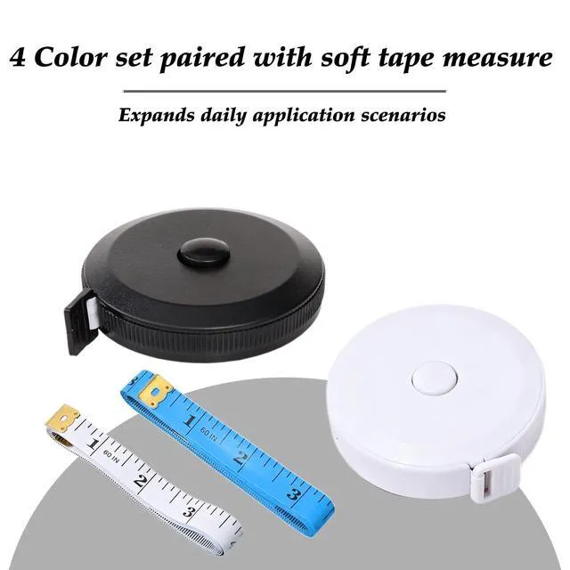 Alt view image 7 of 7 - Soft Tape Measure 4 Pack 60" Body Measuring Retractable Cloth Sewing TailorSoft Retractable Cloth Tape Measure, Dual Scale Inch/cm, Flexible for Waist Hip Bust Body, Sewing Tailoring Dressmaking Craft