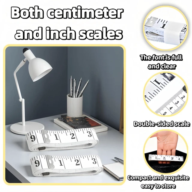 Alt view image 5 of 7 - Upgraded 2-Pack Soft Tape Measure, 120-Inch & 300cm Extra Long & Wide, Dual-Scale Flexible Body Measuring Tape for Sewing, Weight Loss, Tailor - Easy-Read Large Numbers, Non-Stretch Vinyl Ruler