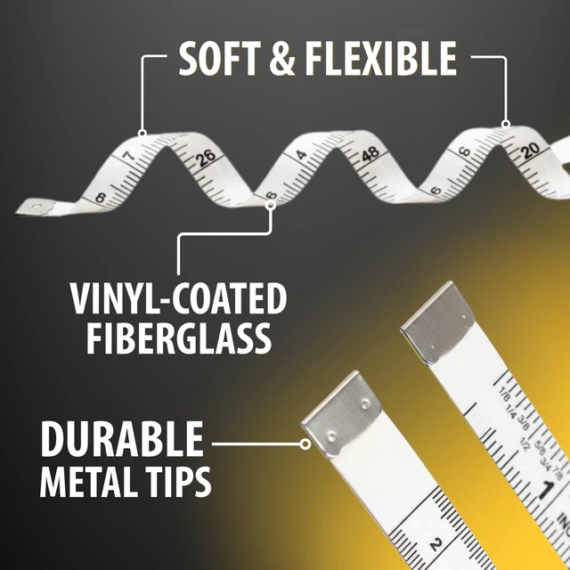 Alt view image 4 of 7 - Premium Retractable Tailors Tape Measure & Crafters Tape 80 / 2m - Pocket Sized Fractional Inch & Metric Tape Measure for Fabric, Body, and Sewing Measurements