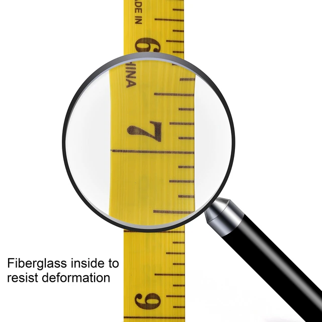 Alt view image 3 of 7 - 120" Soft Tape Measure for Sewing, Cloth, Body Measuring, Yellow | PVC Fiberglass 300 cm Ruler, 0.75 Inch Wide, Tailor's Flexible Fabric Measurement, Indexed in Metric & Standard Units, Single