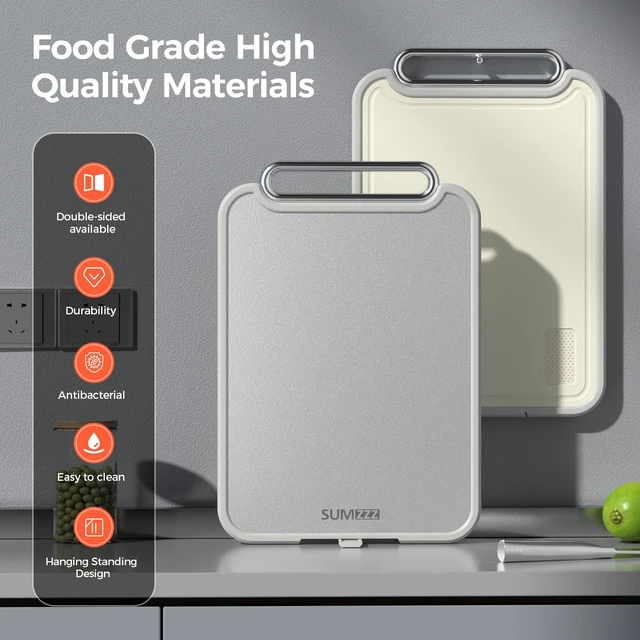 Alt view image 3 of 7 - Stainless Steel Cutting Board for Kitchen, 2-in-1 Double-Sided Chopping Board, Dishwasher Safe, Food Grade Stainless Steel/PP, Easy to Clean, Large Size, Non-Slip, 16"×11"