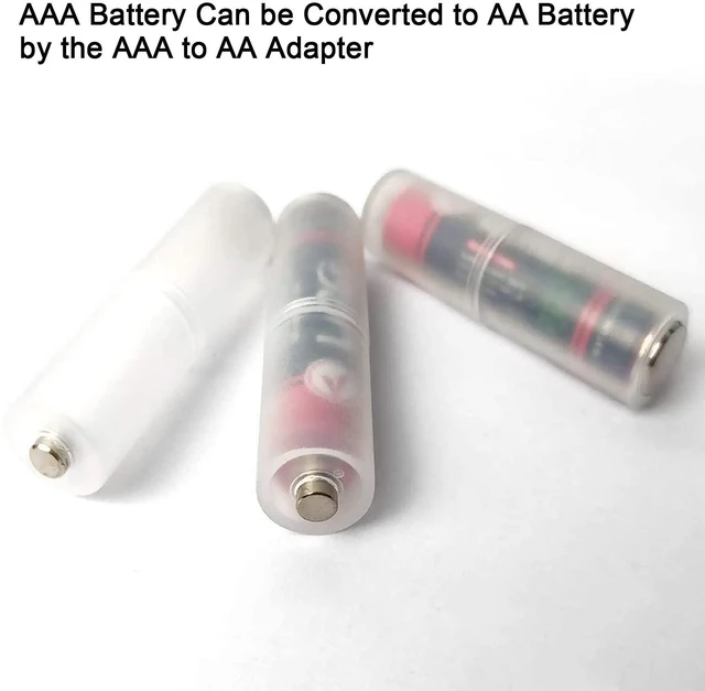 Alt view image 5 of 5 - 10pcs AAA to AA Battery Adapter AAA to AA Battery Converter Holder Battery Adapter Converter for AAA to AA Battery Clear Color
