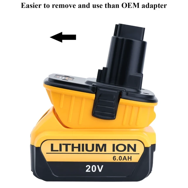 Alt view image 2 of 7 - 2 Pack DCA1820 Adapter Compatible with 18v to 20v Adapter, Compatible with 20V Max Battery DCB203 to 18V XRP NiCad NiMh Battery DC9096
