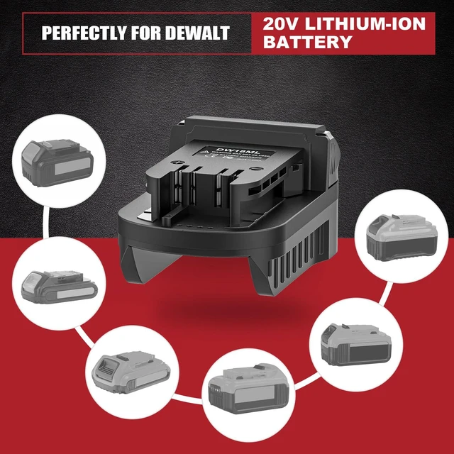 Alt view image 4 of 7 - Battery Adapter for DeWalt 20V Battery to Milwaukee 18V Tools | Convert for DeWalt 20V batteries for use with Milwaukee 18V cordless tools. Adapter only,